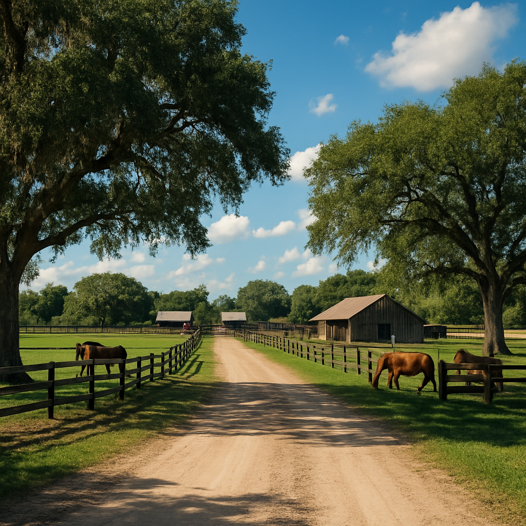Davie Florida western town with horse ranches and oak trees - BlackRide luxury car service