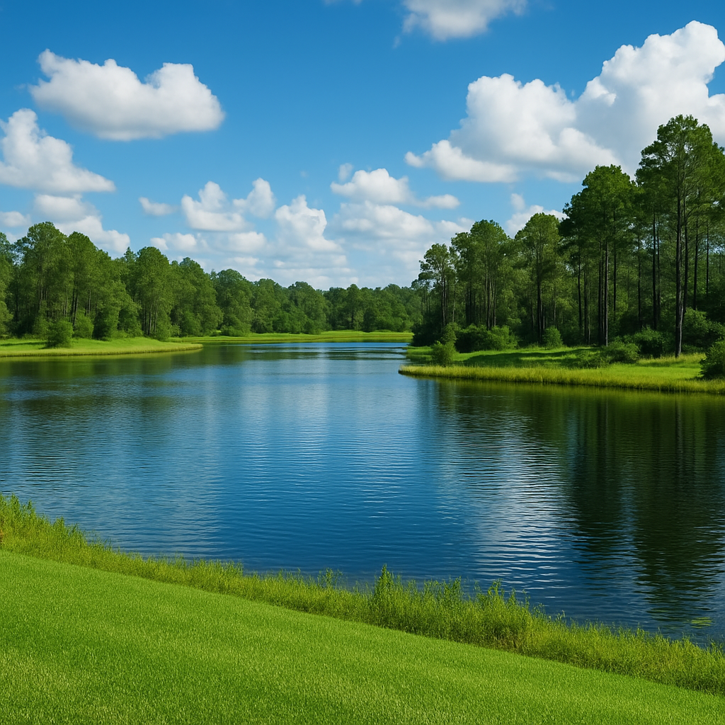 Deltona Florida lush green nature with lakes and pine forests - BlackRide luxury car service