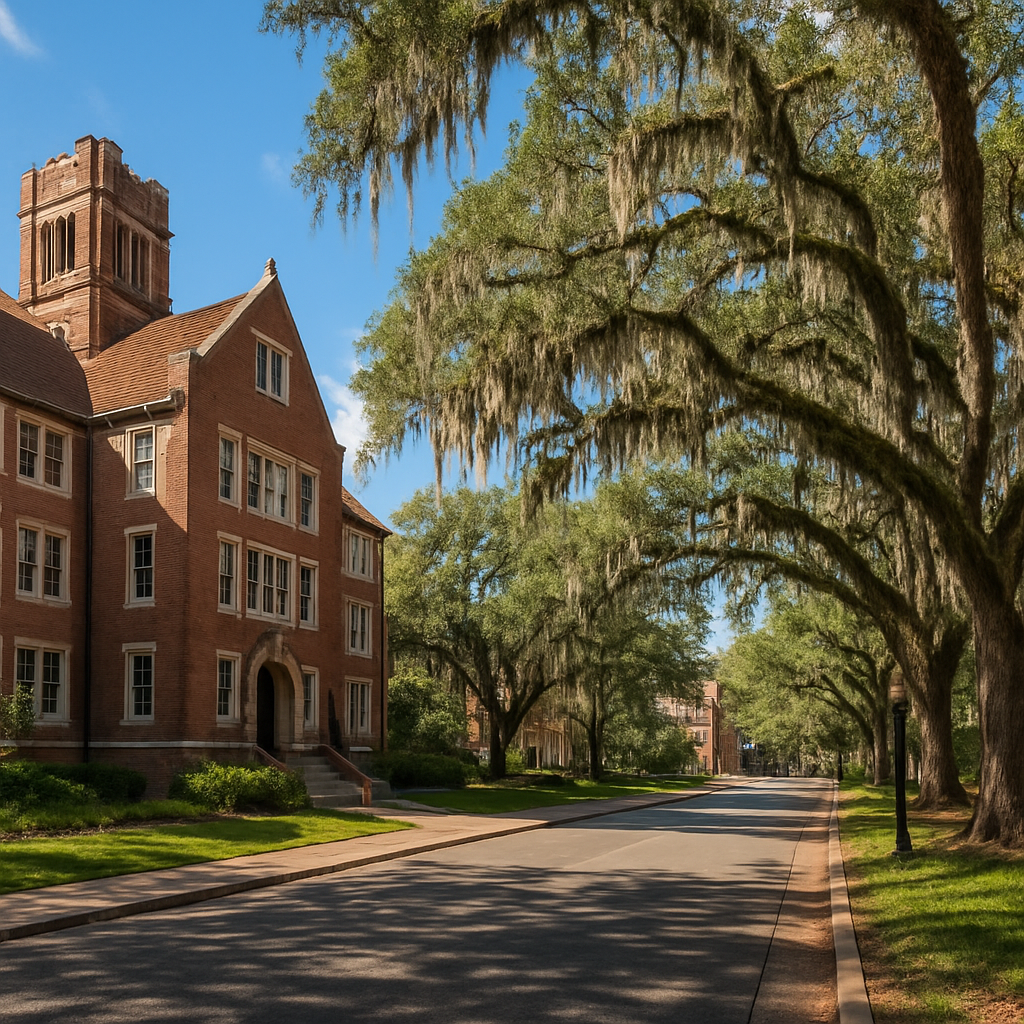 Gainesville Florida historic university town with oak-lined streets - BlackRide luxury car service