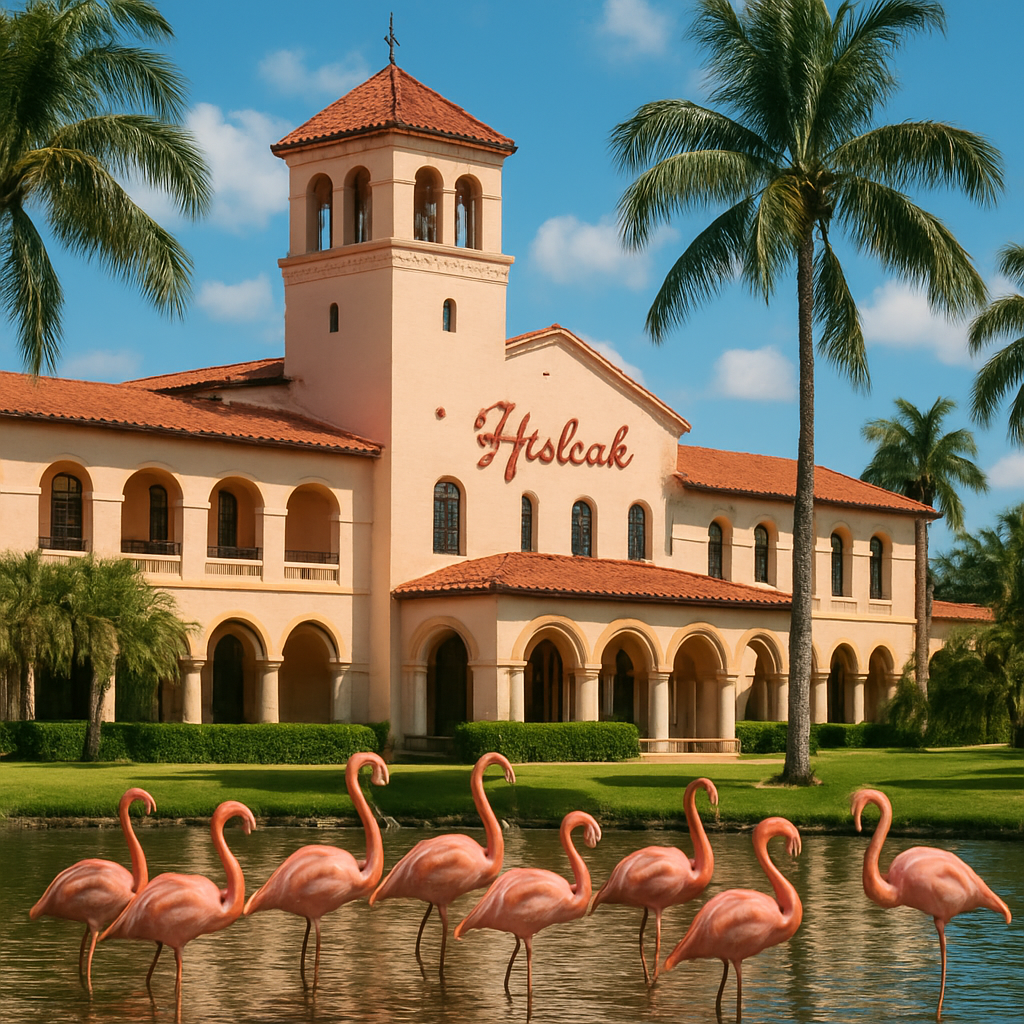 Hialeah Florida historic Hialeah Park Racing track with flamingos - BlackRide luxury car service