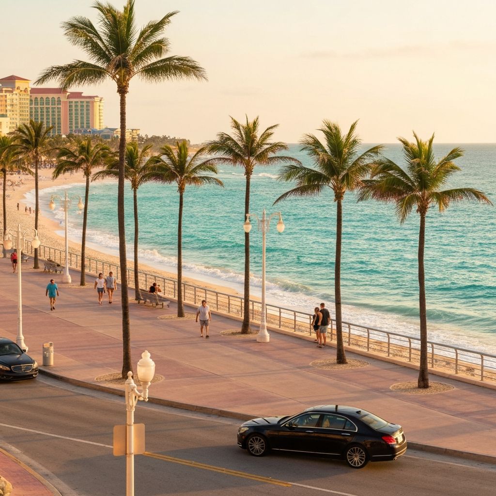 Hollywood Beach Florida Broadwalk - BlackRide luxury car service