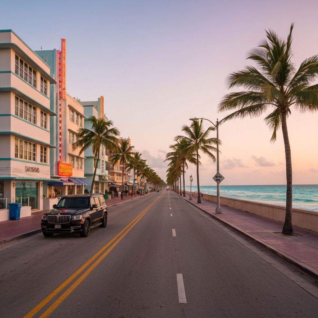 Miami Beach South Beach Ocean Drive Art Deco - BlackRide luxury car service