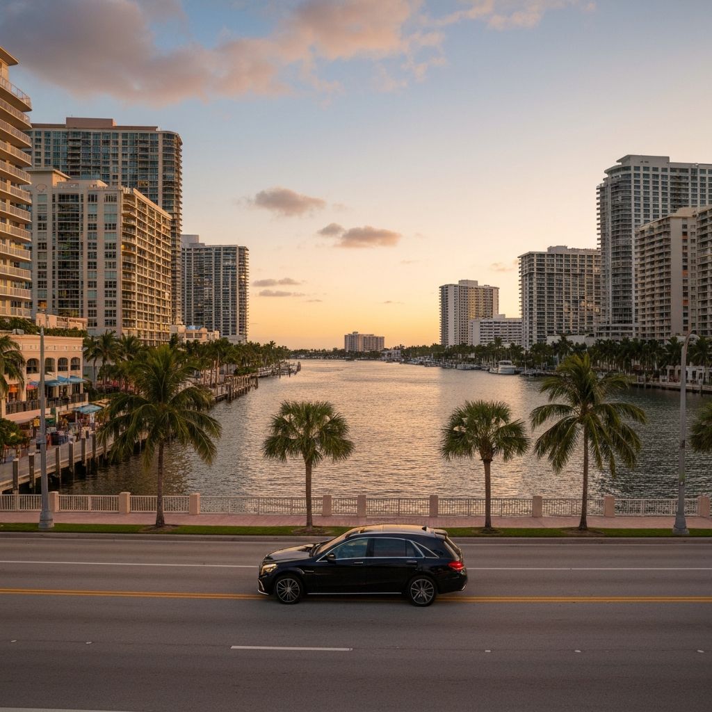 West Palm Beach Florida waterfront and Clematis Street - BlackRide luxury car service