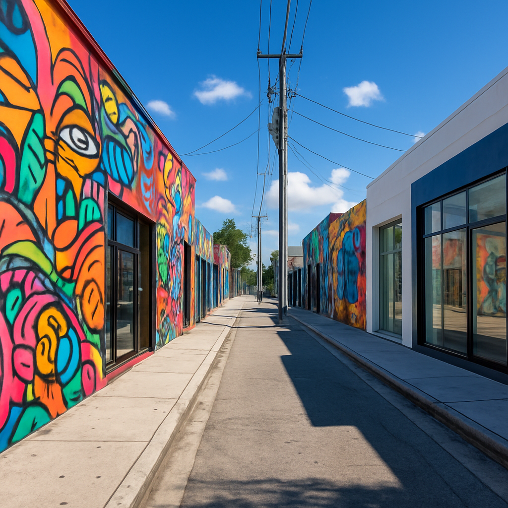 Wynwood Miami arts district with colorful street murals and galleries - BlackRide luxury car service